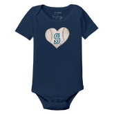 Seattle Mariners Stitched Heart Short Sleeve Snapper - Tiny Turnip