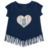 Seattle Mariners Stitched Heart Fringe Tee - Tiny Turnip