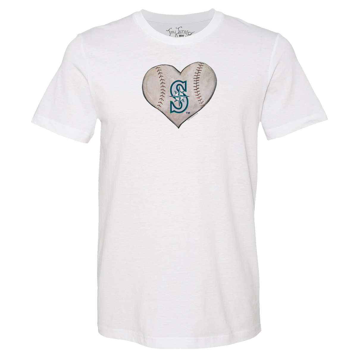 Seattle Mariners Stitched Heart Unisex Tee Shirt - Tiny Turnip