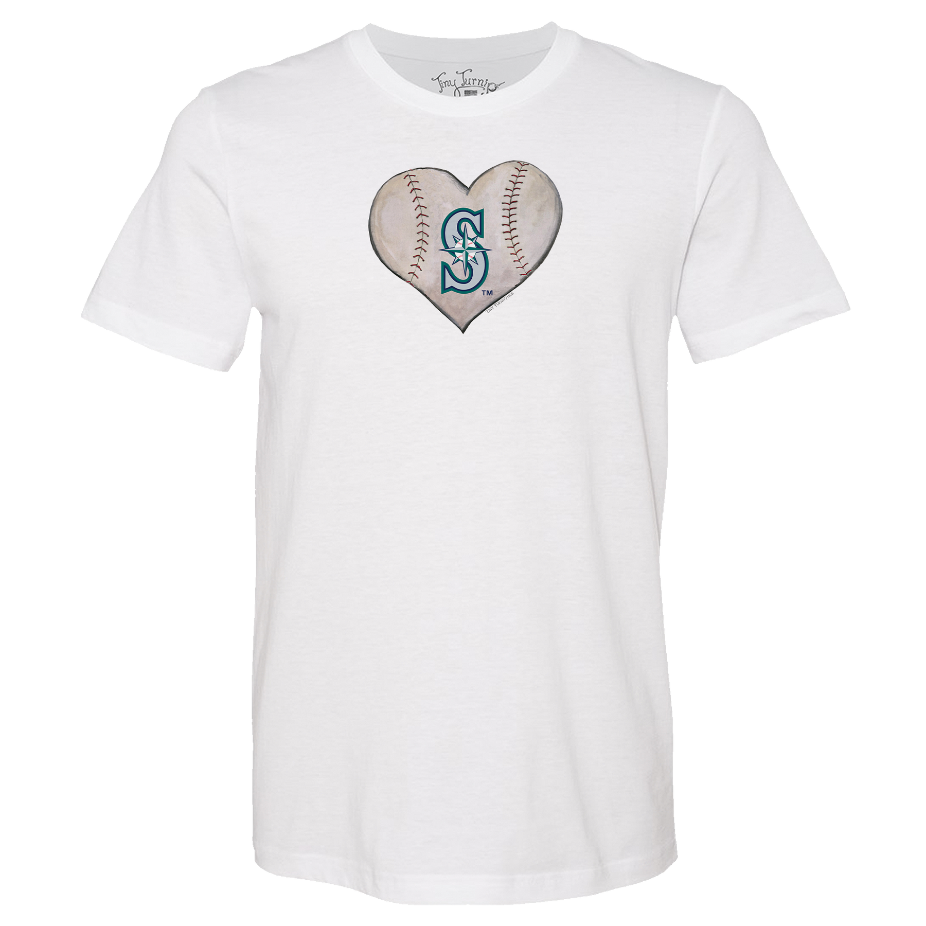 Seattle Mariners Stitched Heart Unisex Tee Shirt - Tiny Turnip
