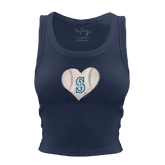 Seattle Mariners Baseball Heart Crop Tank