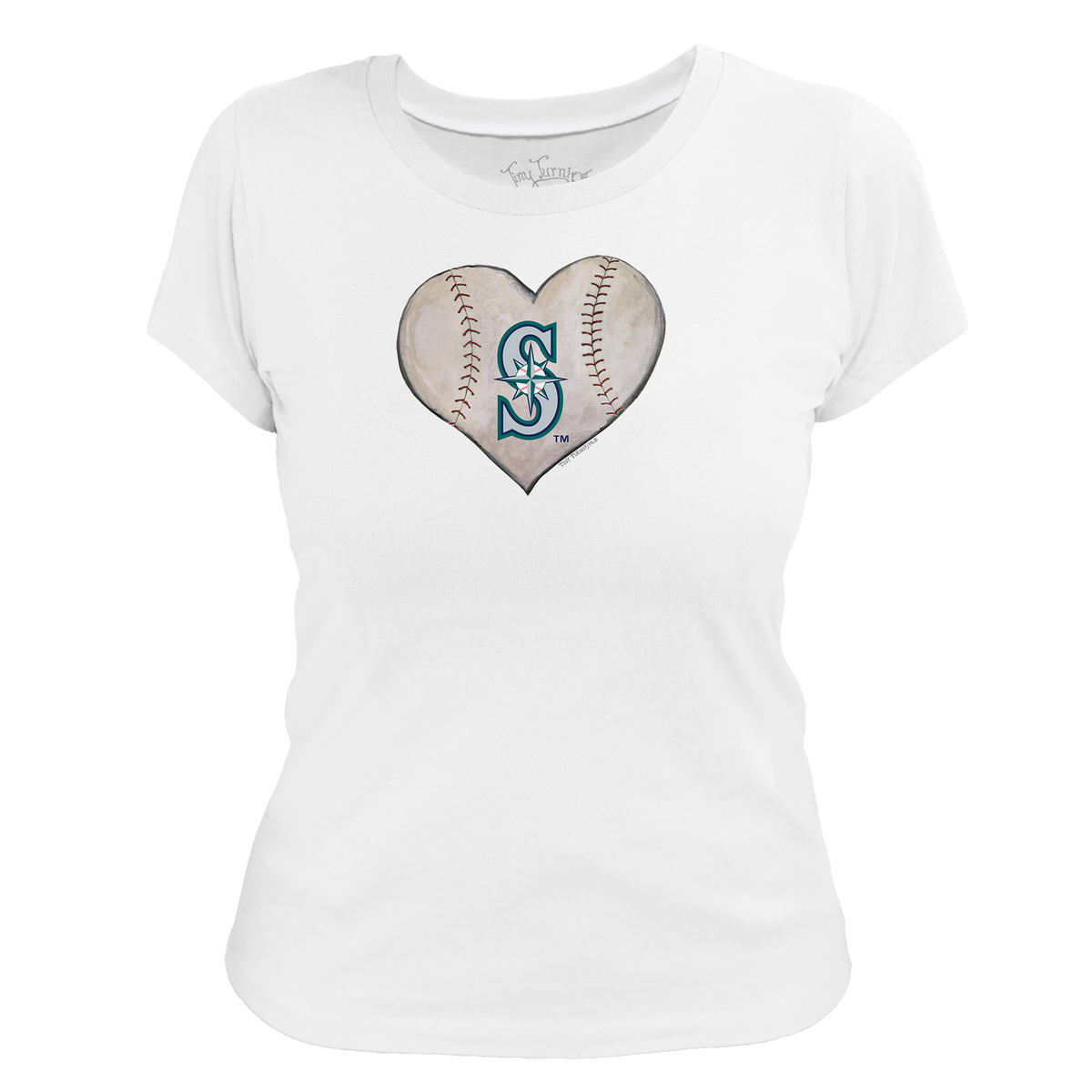 Seattle Mariners Stitched Heart Women's Tee Shirt - Tiny Turnip
