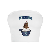 Seattle Mariners Sundae Helmet Crop Tube Top - Tiny Turnip