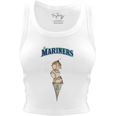 Seattle Mariners Triple Scoop Crop Tank - Tiny Turnip