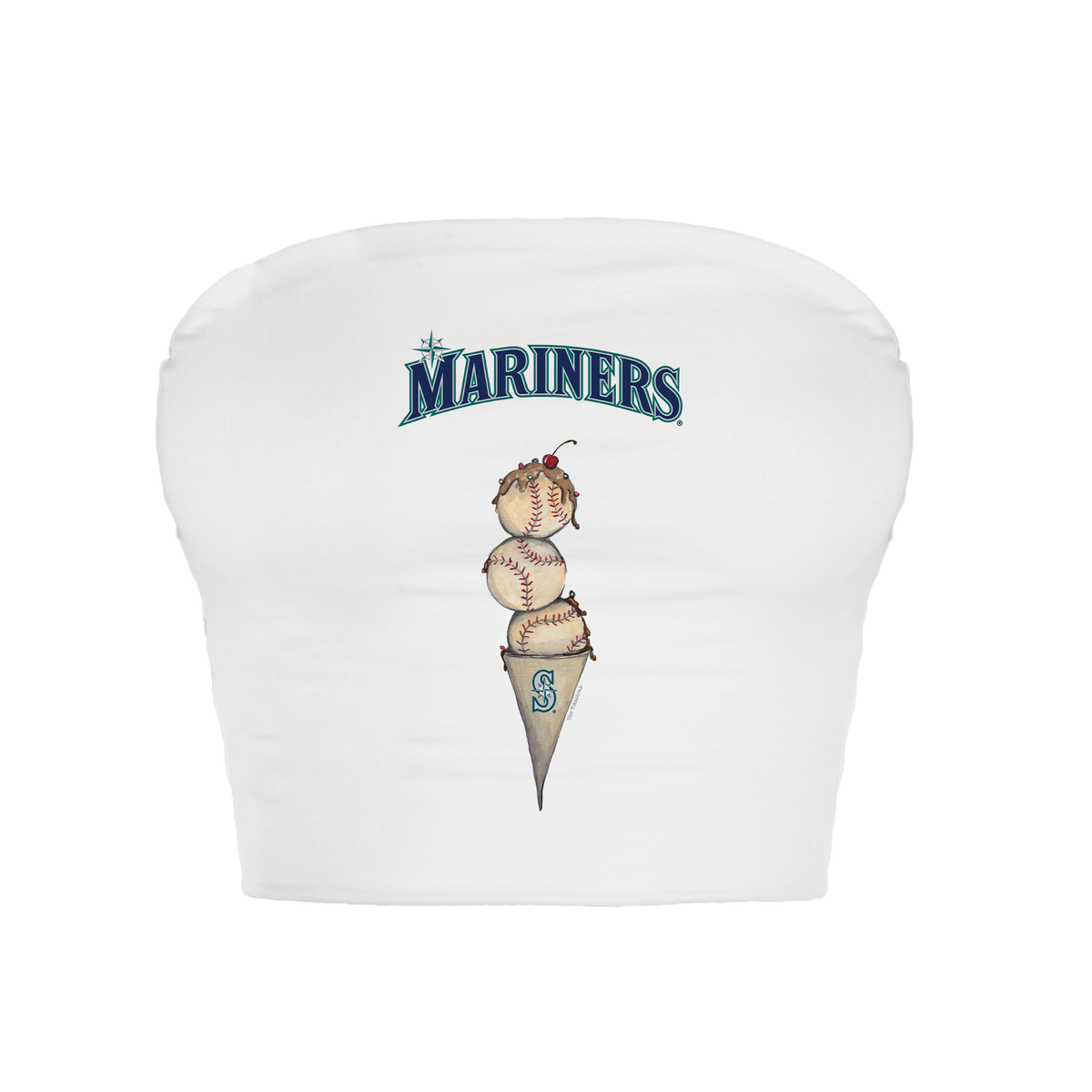 Seattle Mariners Triple Scoop Crop Tube Top