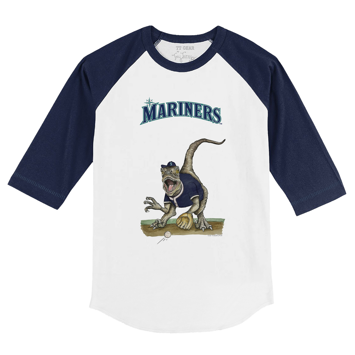 Seattle Mariners Velociraptor 3/4 Navy Blue Sleeve Raglan