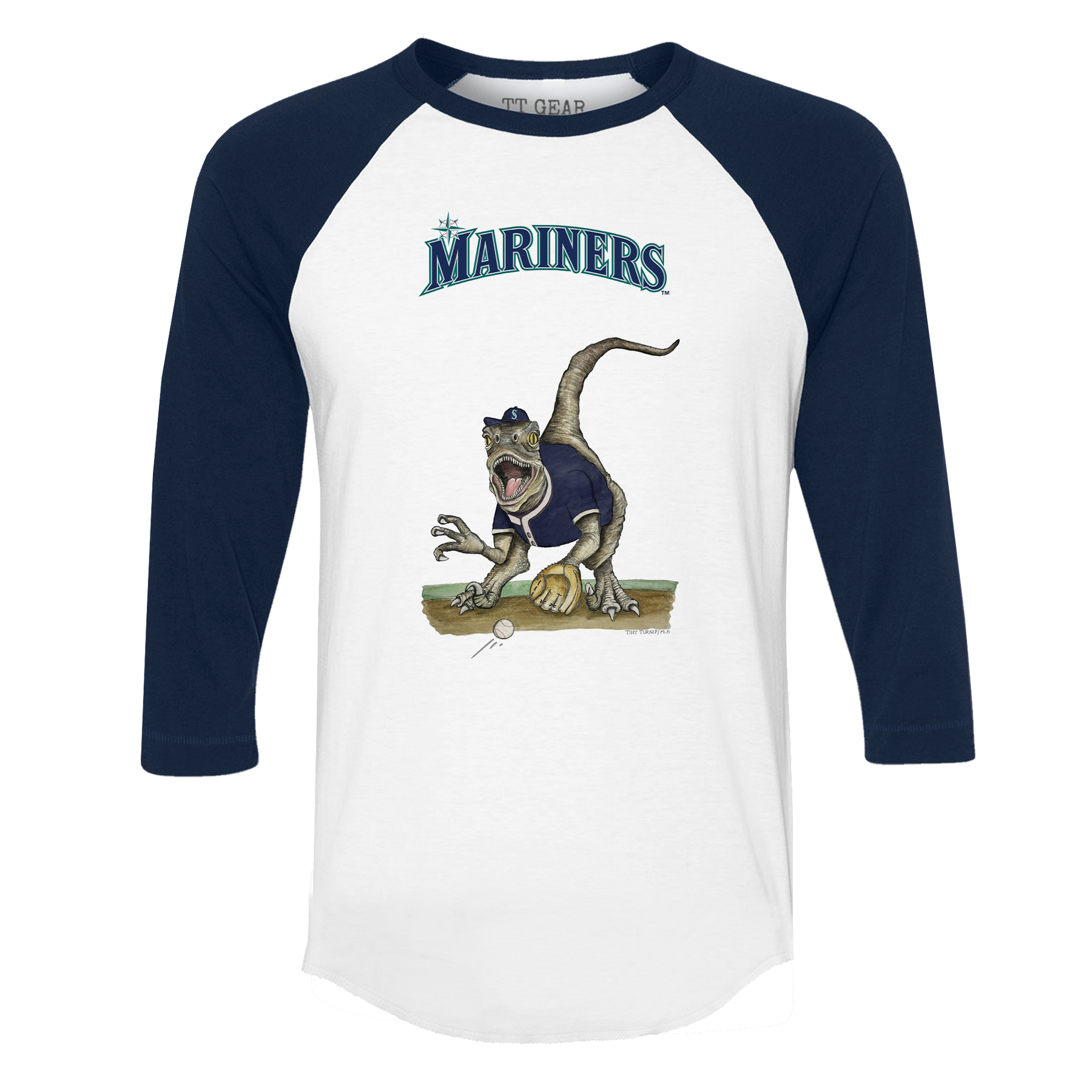 Seattle Mariners Velociraptor 3/4 Navy Blue Sleeve Raglan