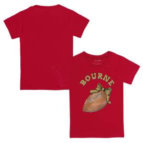 VIP Football: Football Bow w/ Name - Kid's Tee Shirt - Tiny Turnip