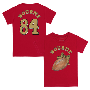 VIP Football: Football Bow w/ Name - Kid's Tee Shirt - Tiny Turnip