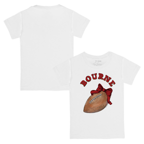 VIP Football: Football Bow w/ Name - Kid's Tee Shirt - Tiny Turnip