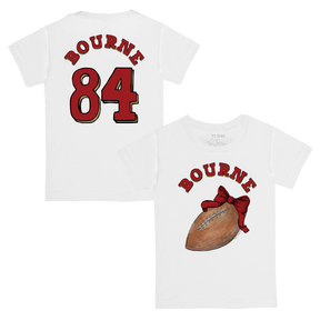 VIP Football: Football Bow w/ Name - Kid's Tee Shirt - Tiny Turnip