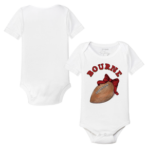 VIP Football: Football Bow w/ Name - Short Sleeve Snapper - Tiny Turnip