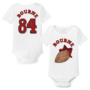 VIP Football: Football Bow w/ Name - Short Sleeve Snapper - Tiny Turnip