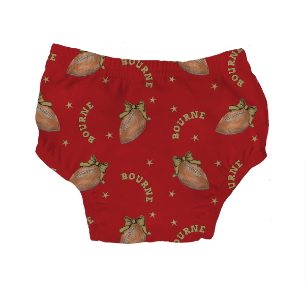 VIP Football: Football Bow w/ Name - Bloomers - Tiny Turnip