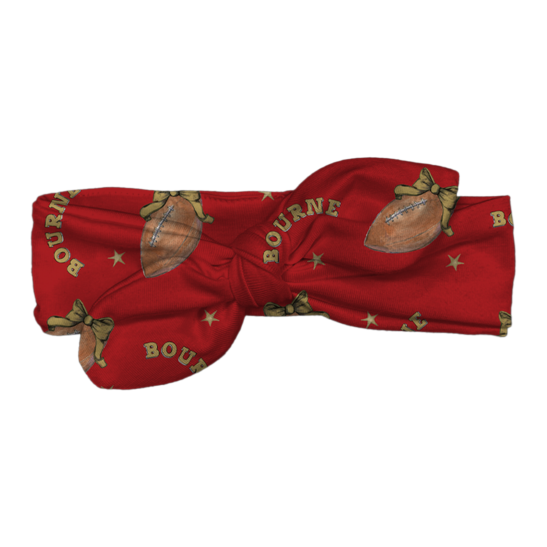 VIP Football: Football Bow w/ Name - Headband - Tiny Turnip