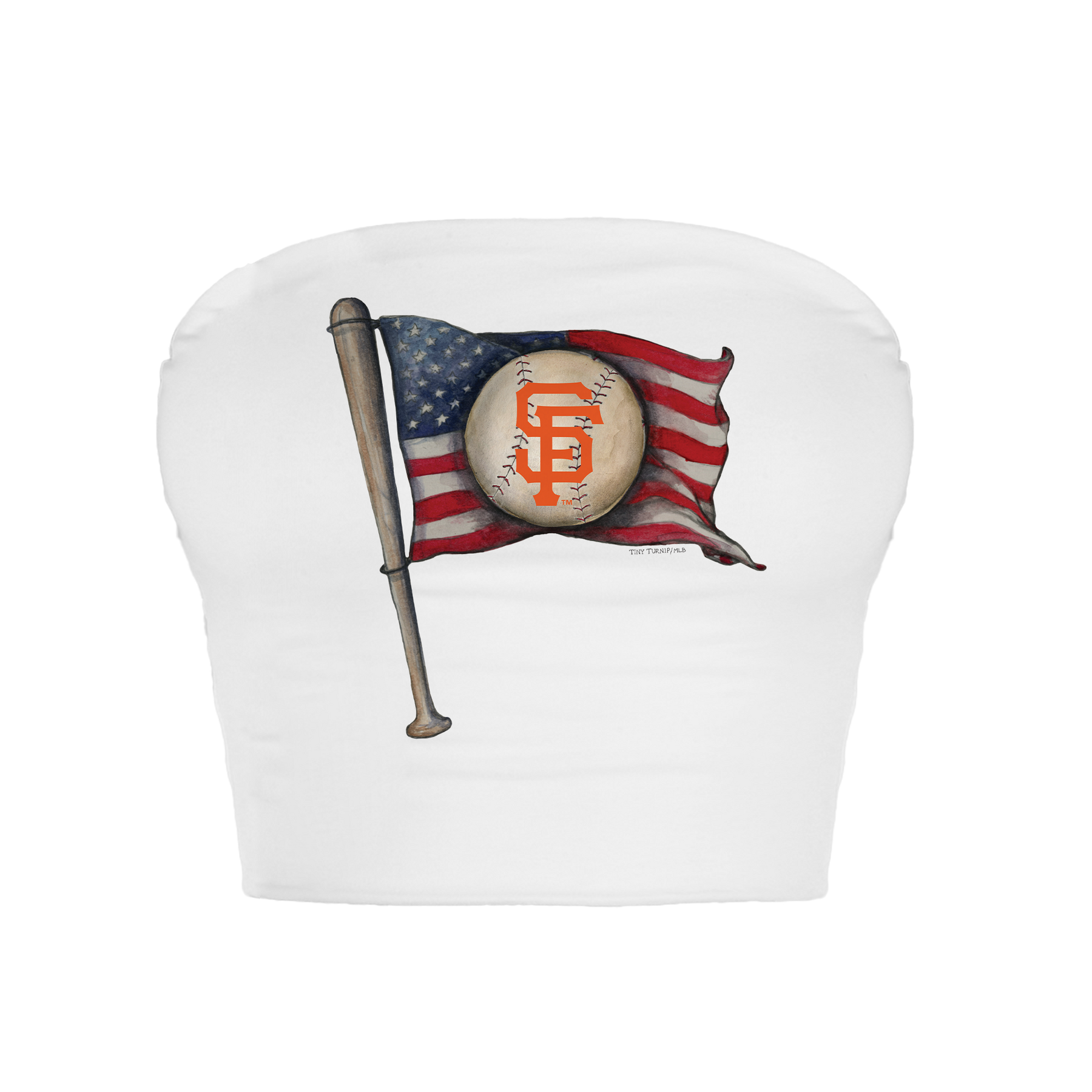 San Francisco Giants Baseball Flag Crop Tube Top