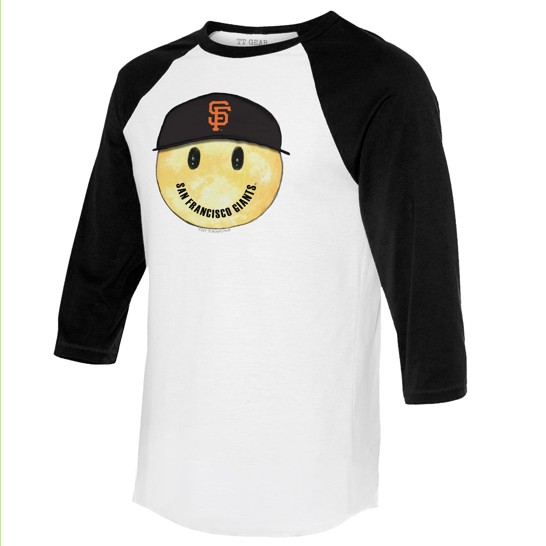 San Francisco Giants Smiley 3/4 Black Sleeve Raglan