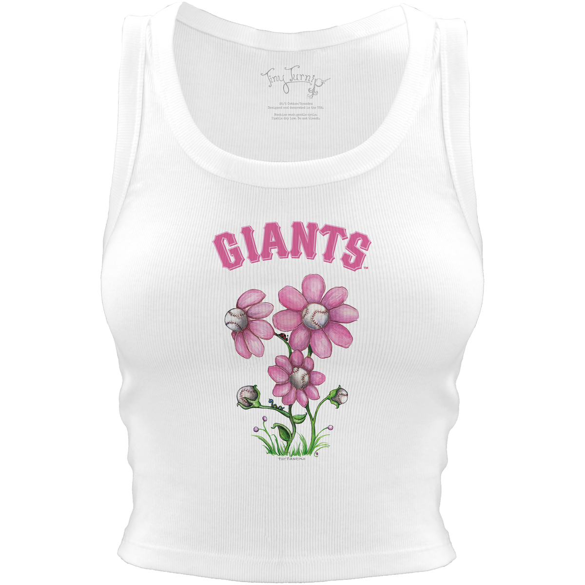 San Francisco Giants Blooming Baseballs Crop Tank - Tiny Turnip