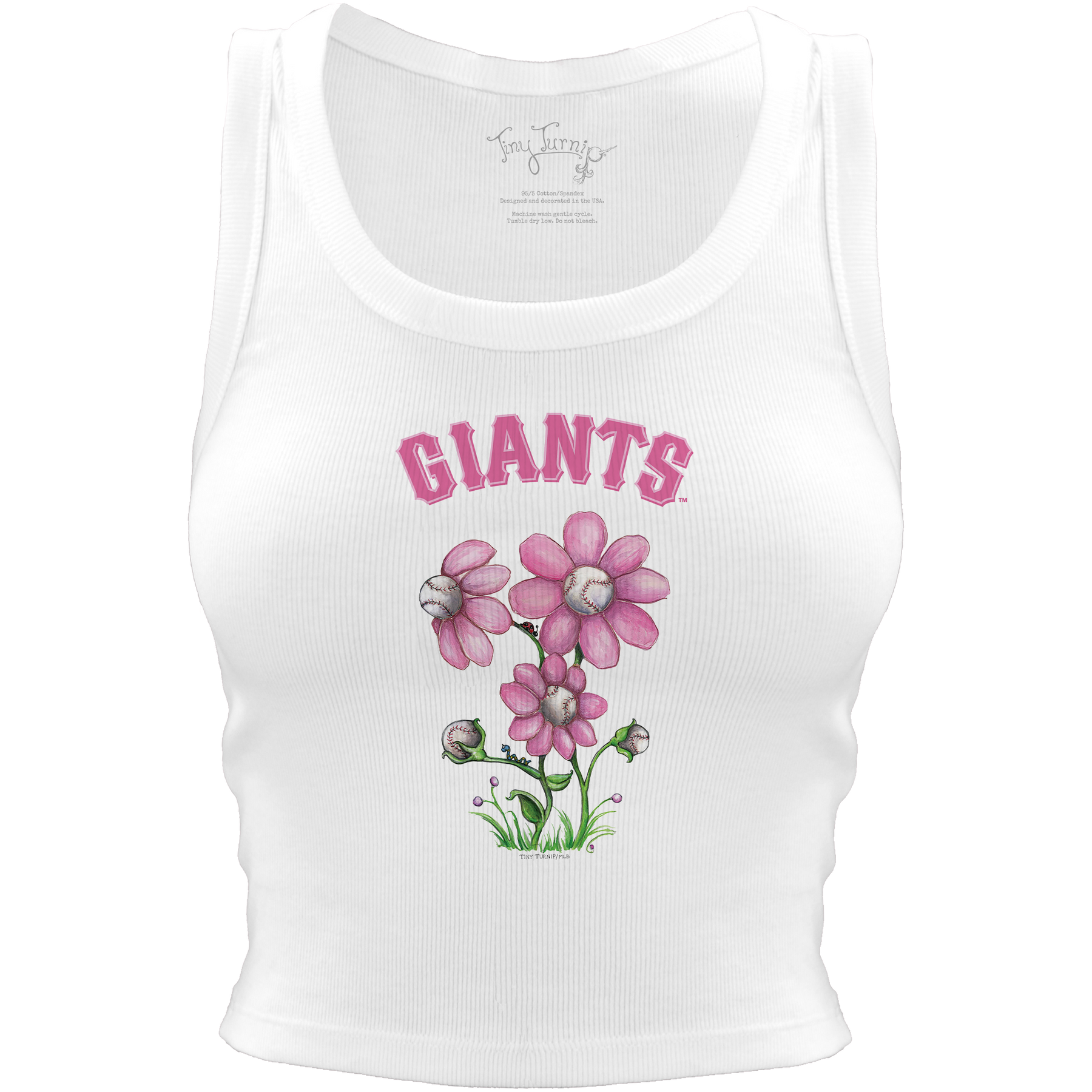 San Francisco Giants Blooming Baseballs Crop Tank - Tiny Turnip