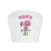 San Francisco Giants Blooming Baseballs Crop Tube Top - Tiny Turnip