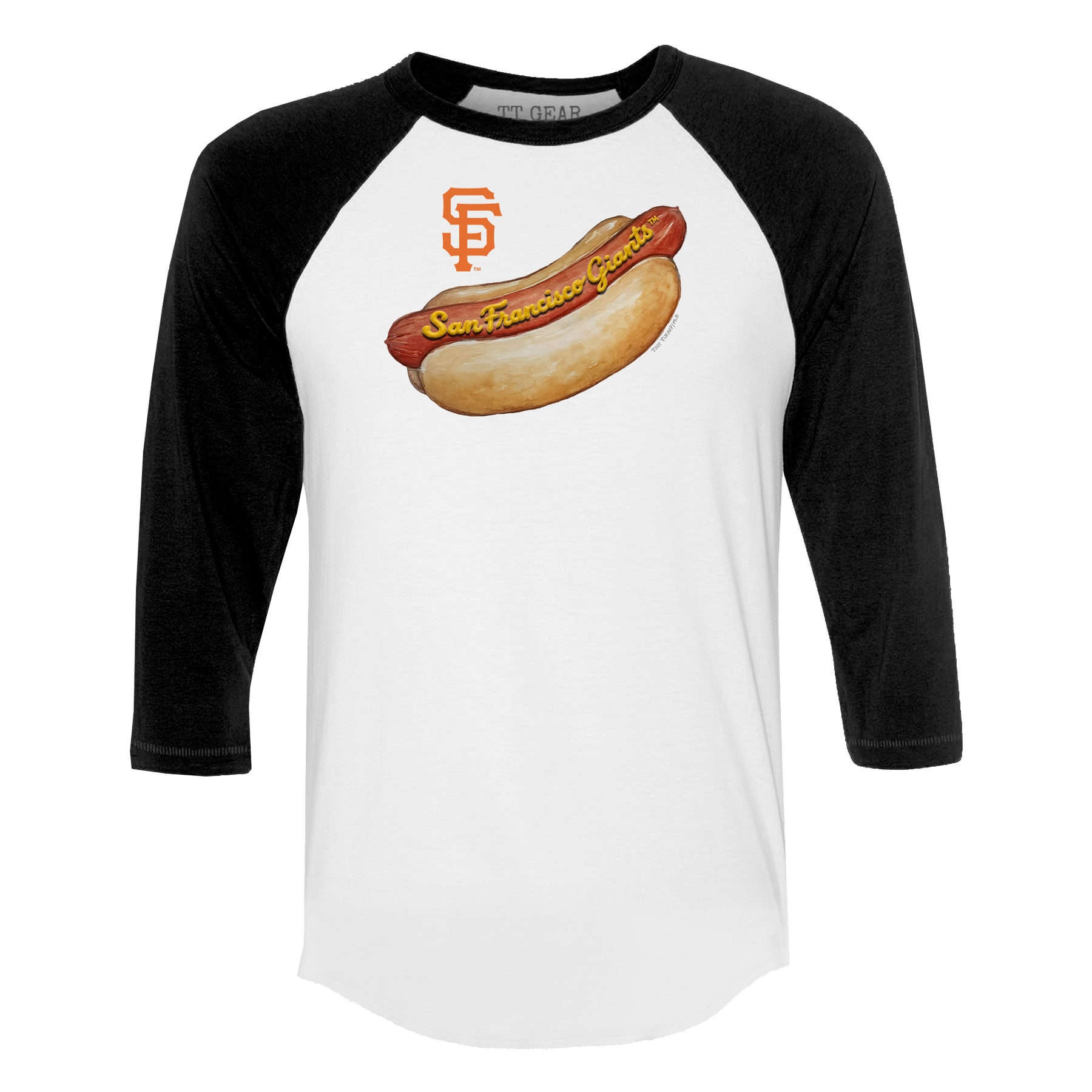 San Francisco Giants Hot Dog 3/4 Black Sleeve Raglan