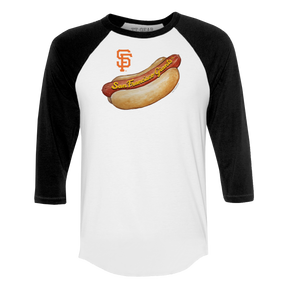 San Francisco Giants Hot Dog 3/4 Black Sleeve Raglan