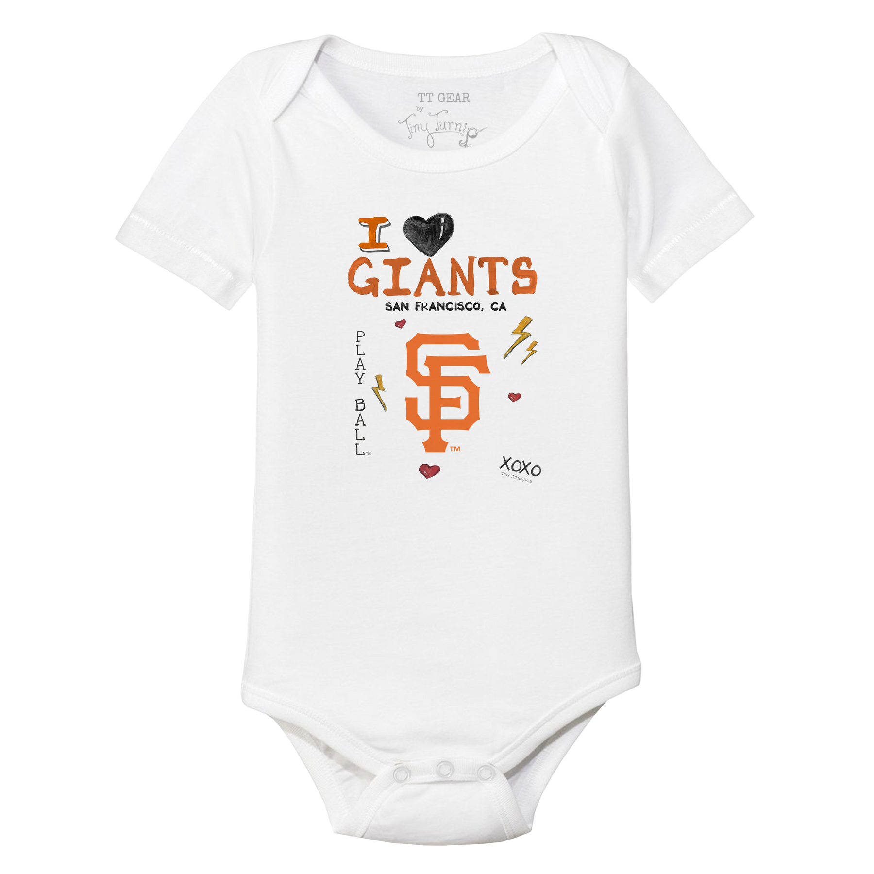 I Heart Giants Short Sleeve Snapper - Tiny Turnip