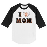 San Francisco Giants I Love Mom 3/4 Black Sleeve Raglan