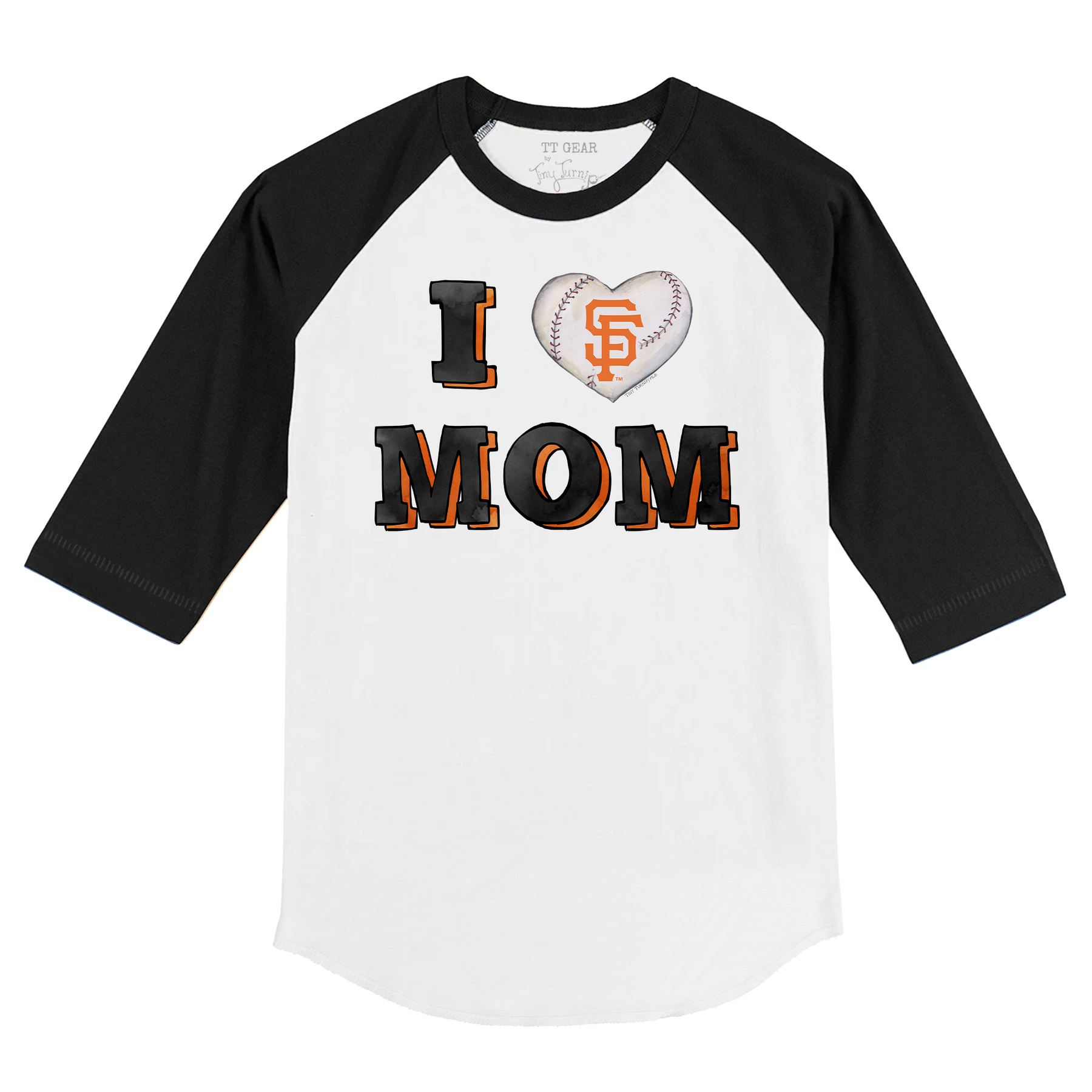 San Francisco Giants I Love Mom 3/4 Black Sleeve Raglan
