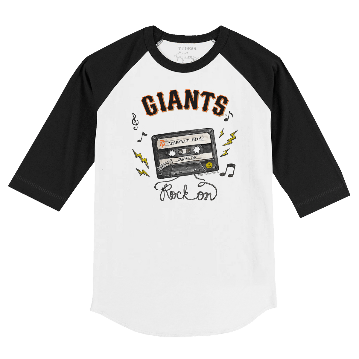 San Francisco Giants Mixtape 3/4 Black Sleeve Raglan