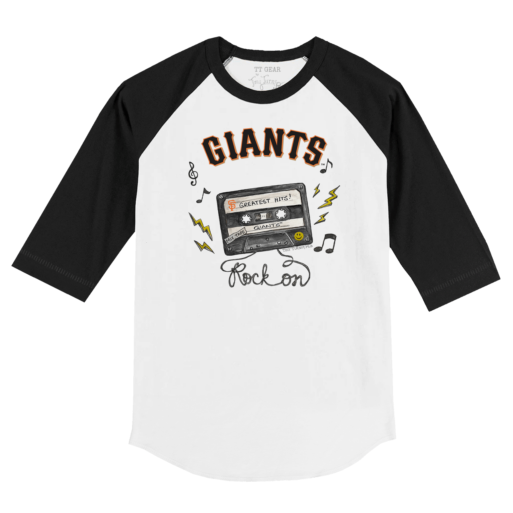 San Francisco Giants Mixtape 3/4 Black Sleeve Raglan
