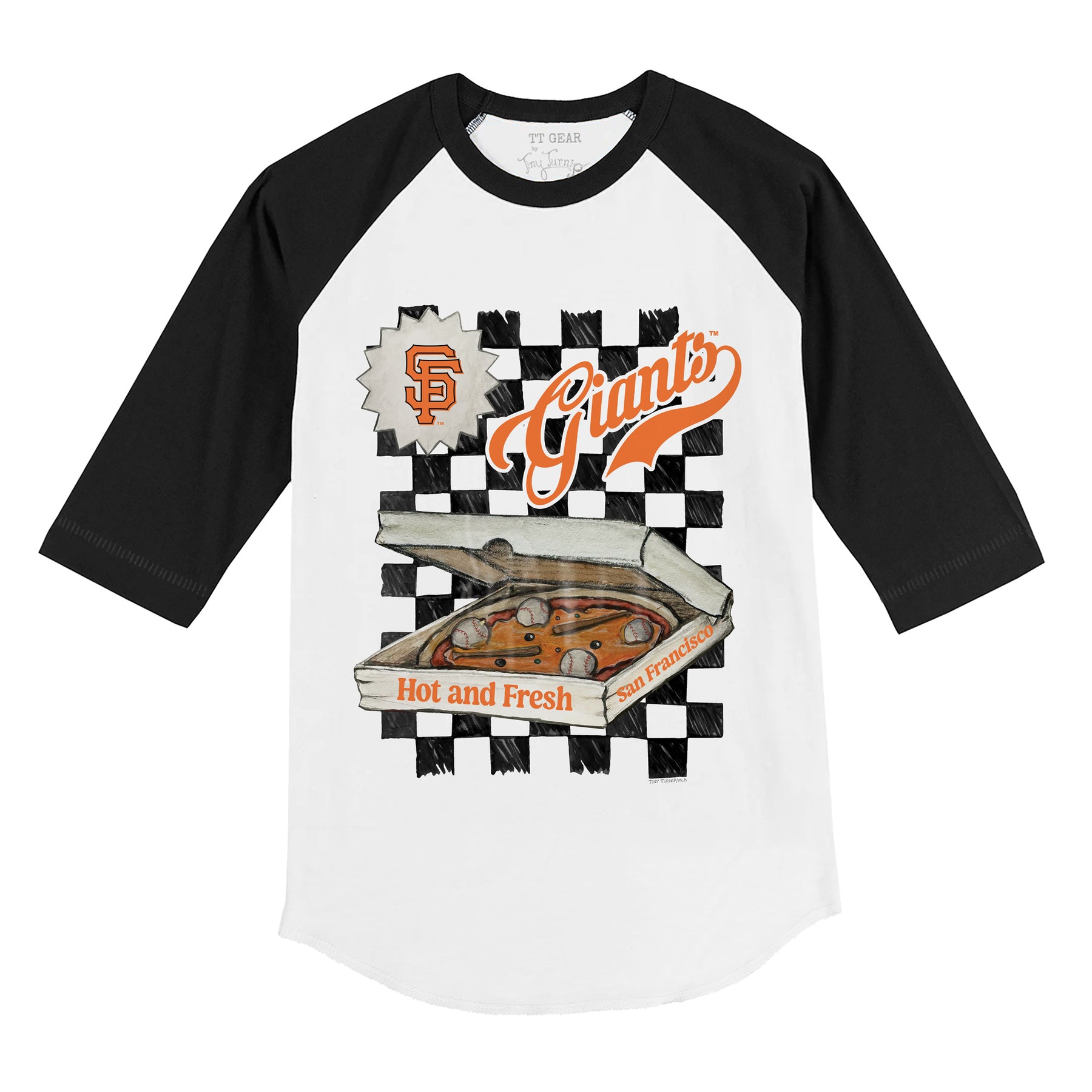 San Francisco Giants Pizza 3/4 Black Sleeve Raglan