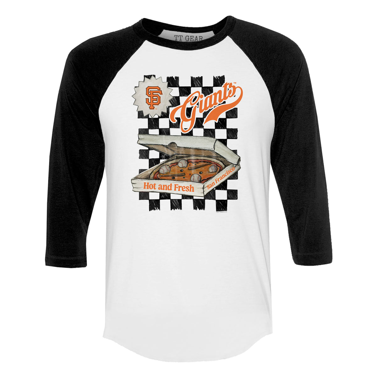 San Francisco Giants Pizza 3/4 Black Sleeve Raglan