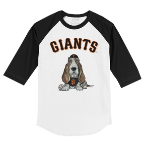 San Francisco Giants Puddy 3/4 Black Sleeve Raglan - Tiny Turnip