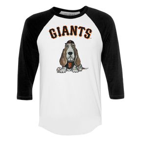 San Francisco Giants Puddy 3/4 Black Sleeve Raglan - Tiny Turnip