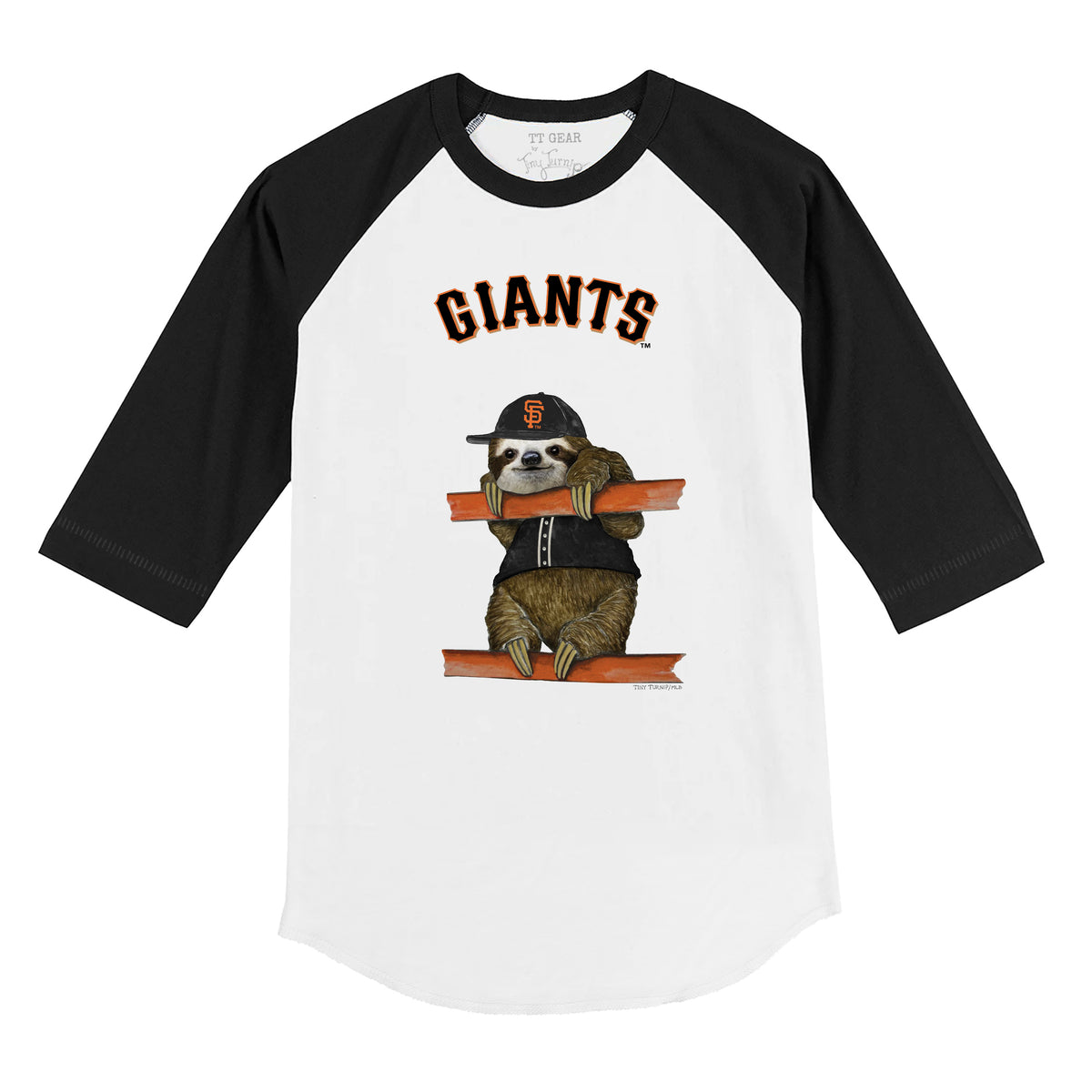 San Francisco Giants Sloth 3/4 Black Sleeve Raglan