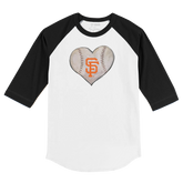 San Francisco Giants Stitched Heart 3/4 Black Sleeve Raglan - Tiny Turnip