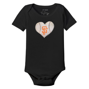 San Francisco Giants Stitched Heart Short Sleeve Snapper - Tiny Turnip