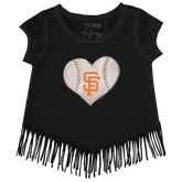 San Francisco Giants Stitched Heart Fringe Tee - Tiny Turnip