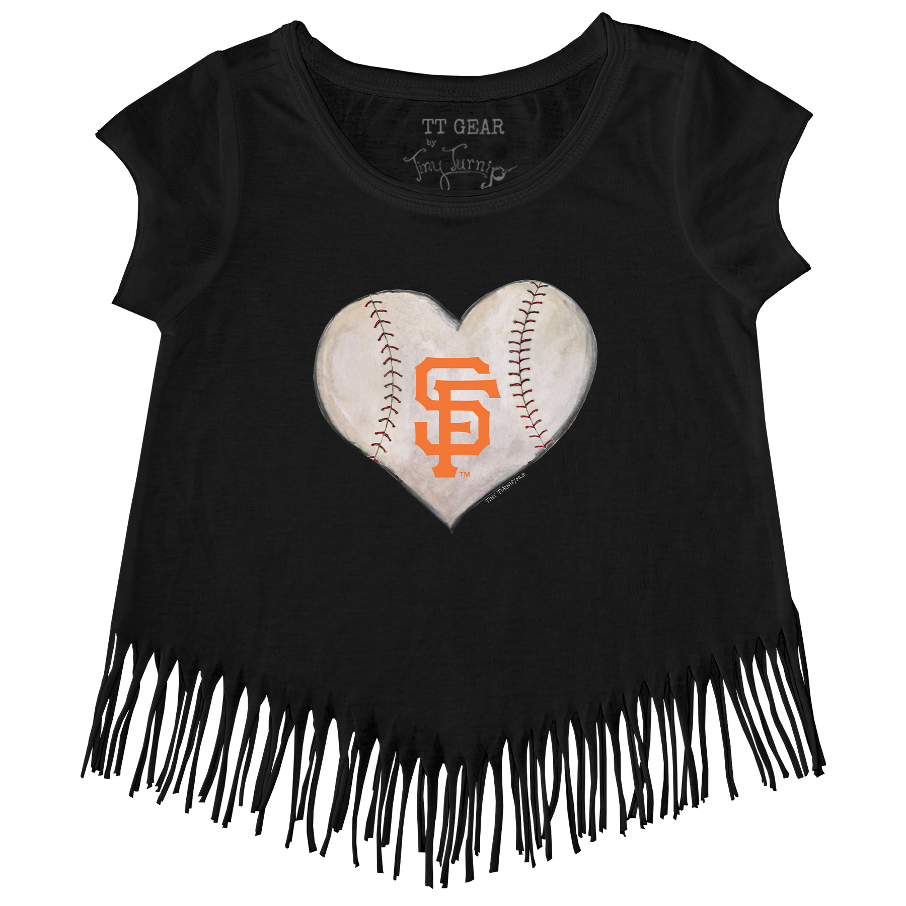 San Francisco Giants Stitched Heart Fringe Tee - Tiny Turnip