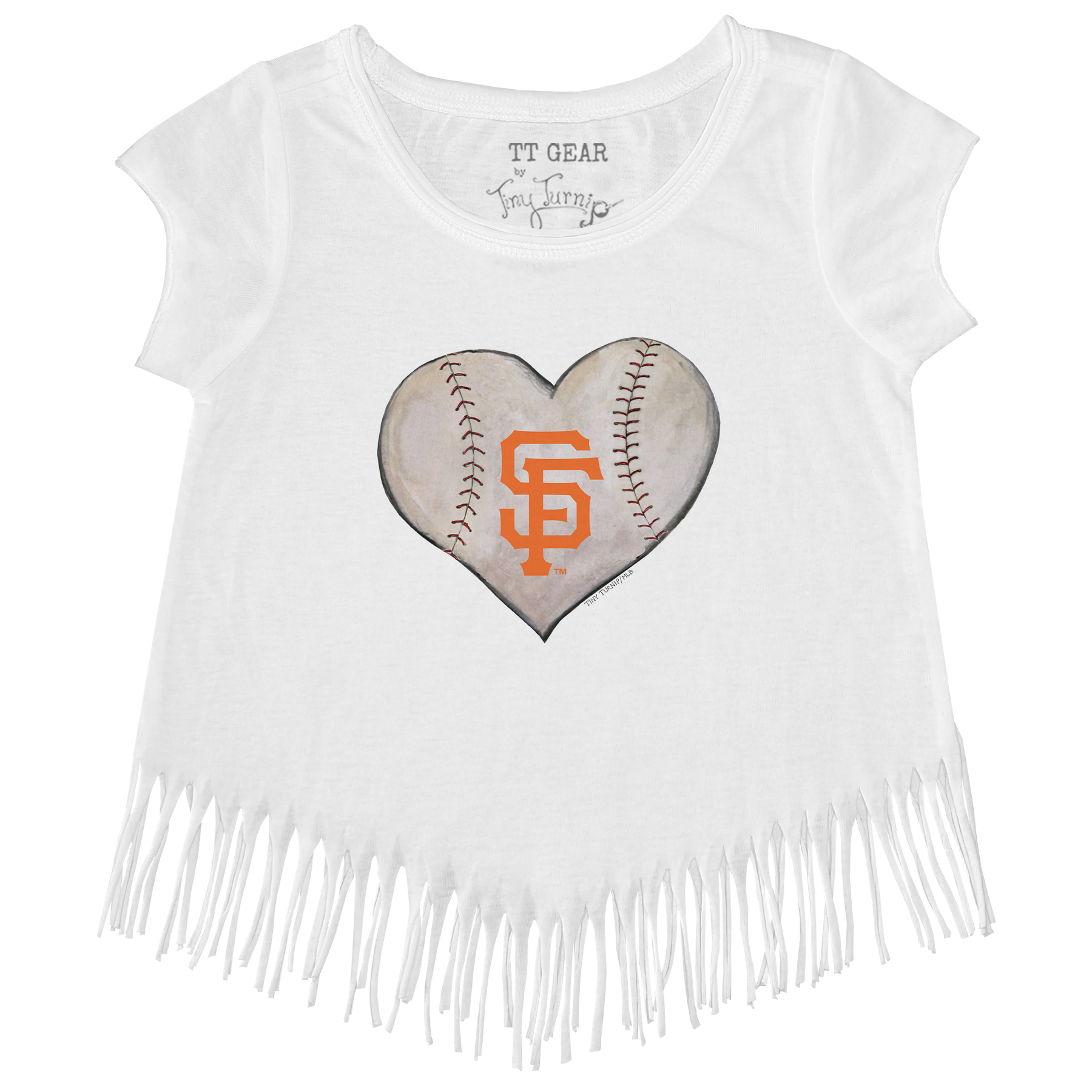 San Francisco Giants Stitched Heart Fringe Tee - Tiny Turnip