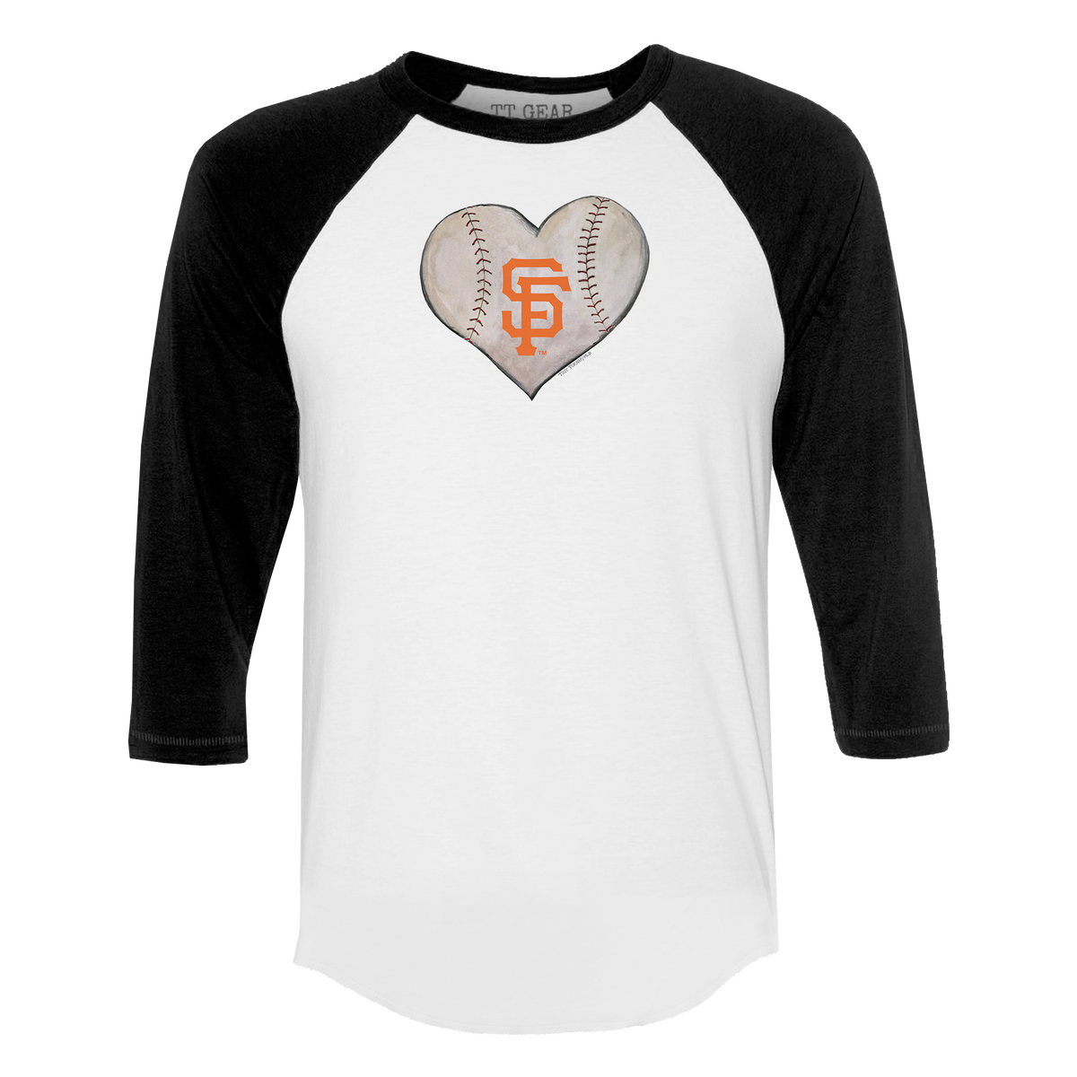 San Francisco Giants Stitched Heart 3/4 Black Sleeve Raglan - Tiny Turnip