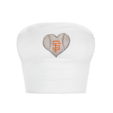 San Francisco Giants Stitched Heart Crop Tube Top - Tiny Turnip