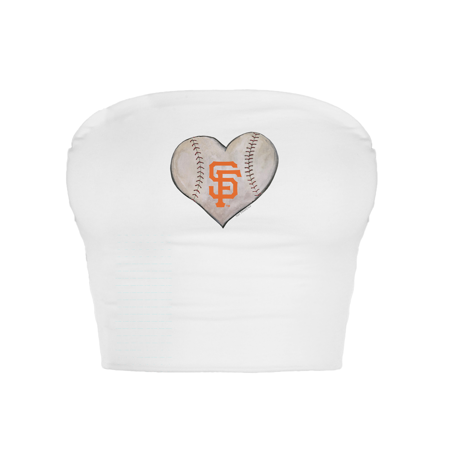 San Francisco Giants Stitched Heart Crop Tube Top - Tiny Turnip