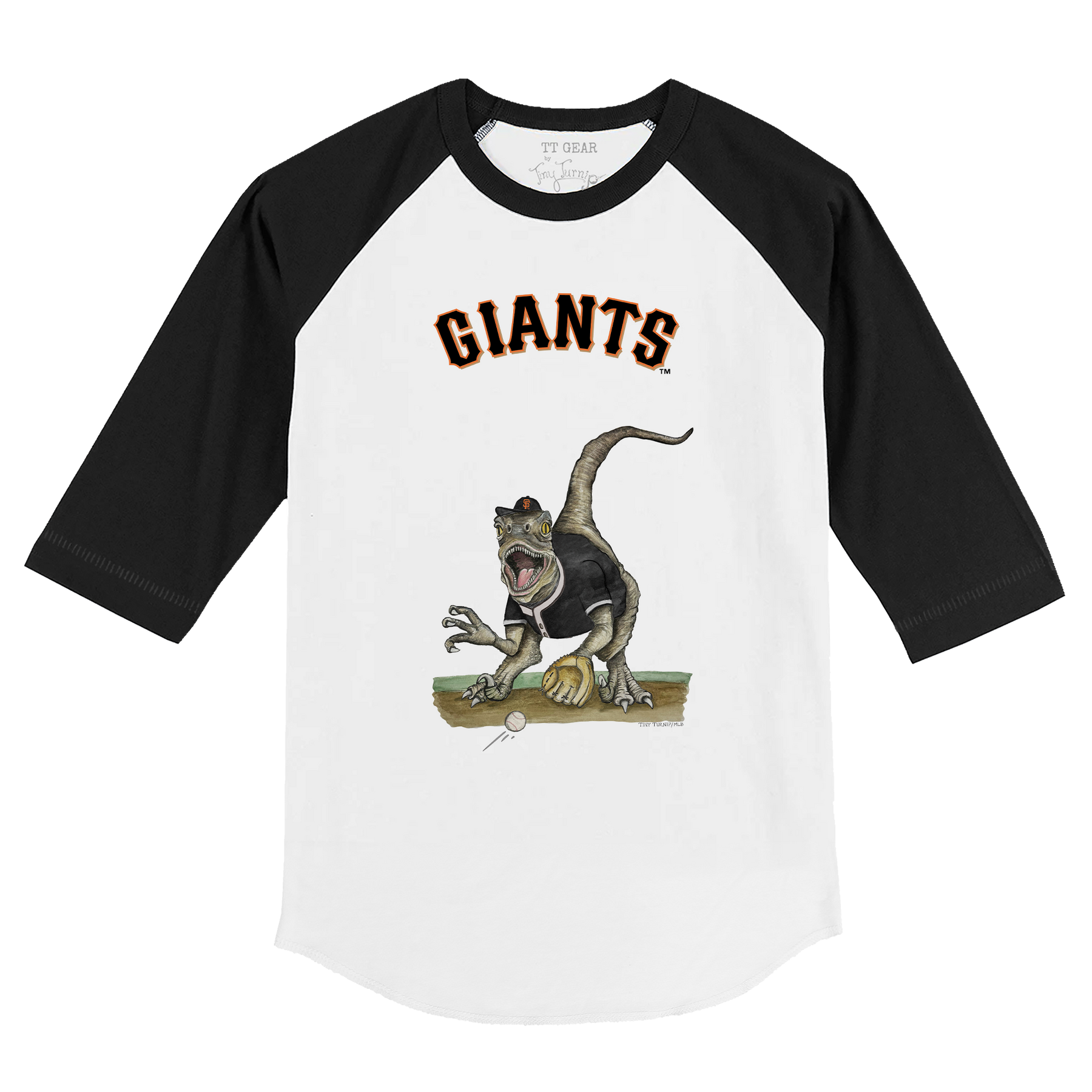 San Francisco Giants Velociraptor 3/4 Black Sleeve Raglan