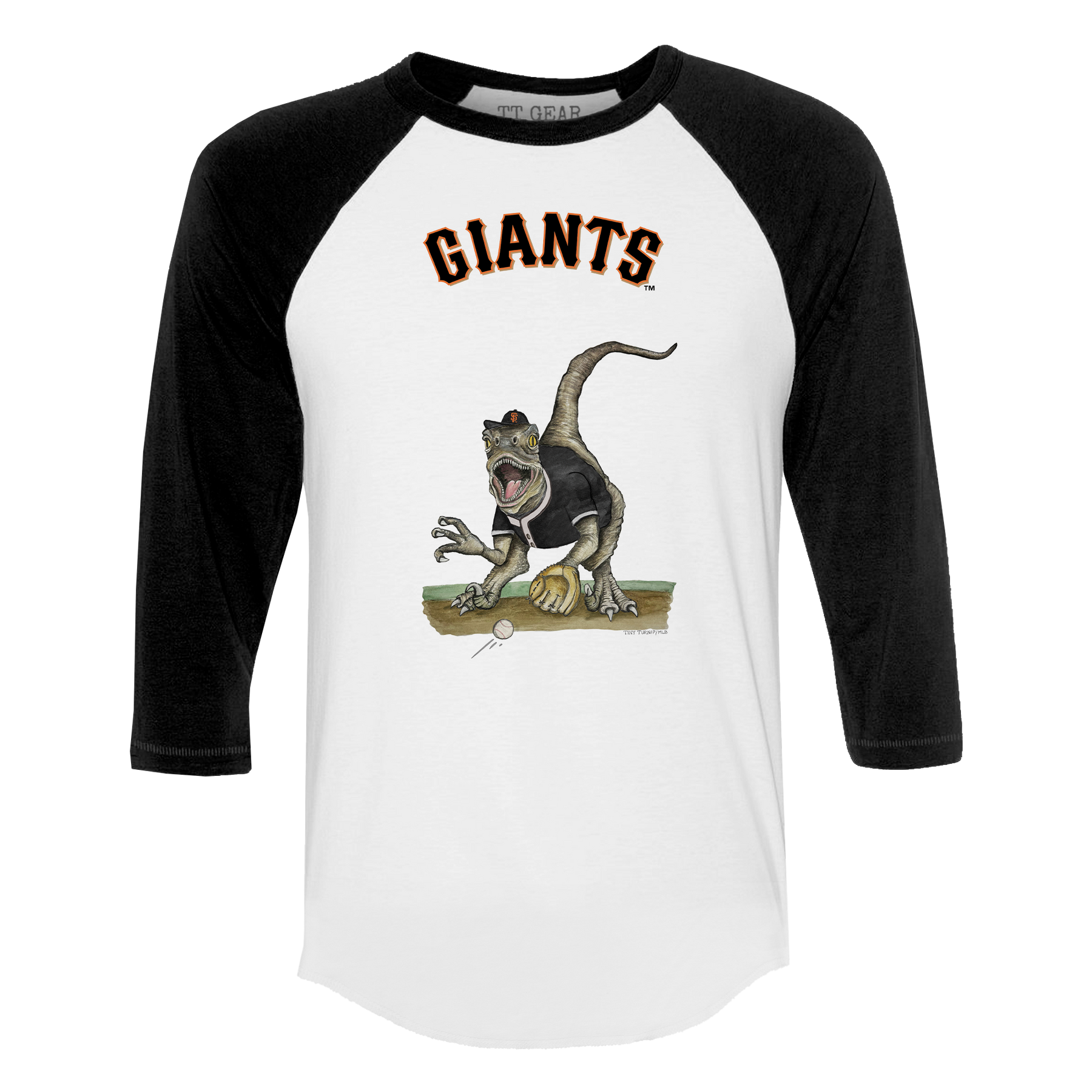 San Francisco Giants Velociraptor 3/4 Black Sleeve Raglan