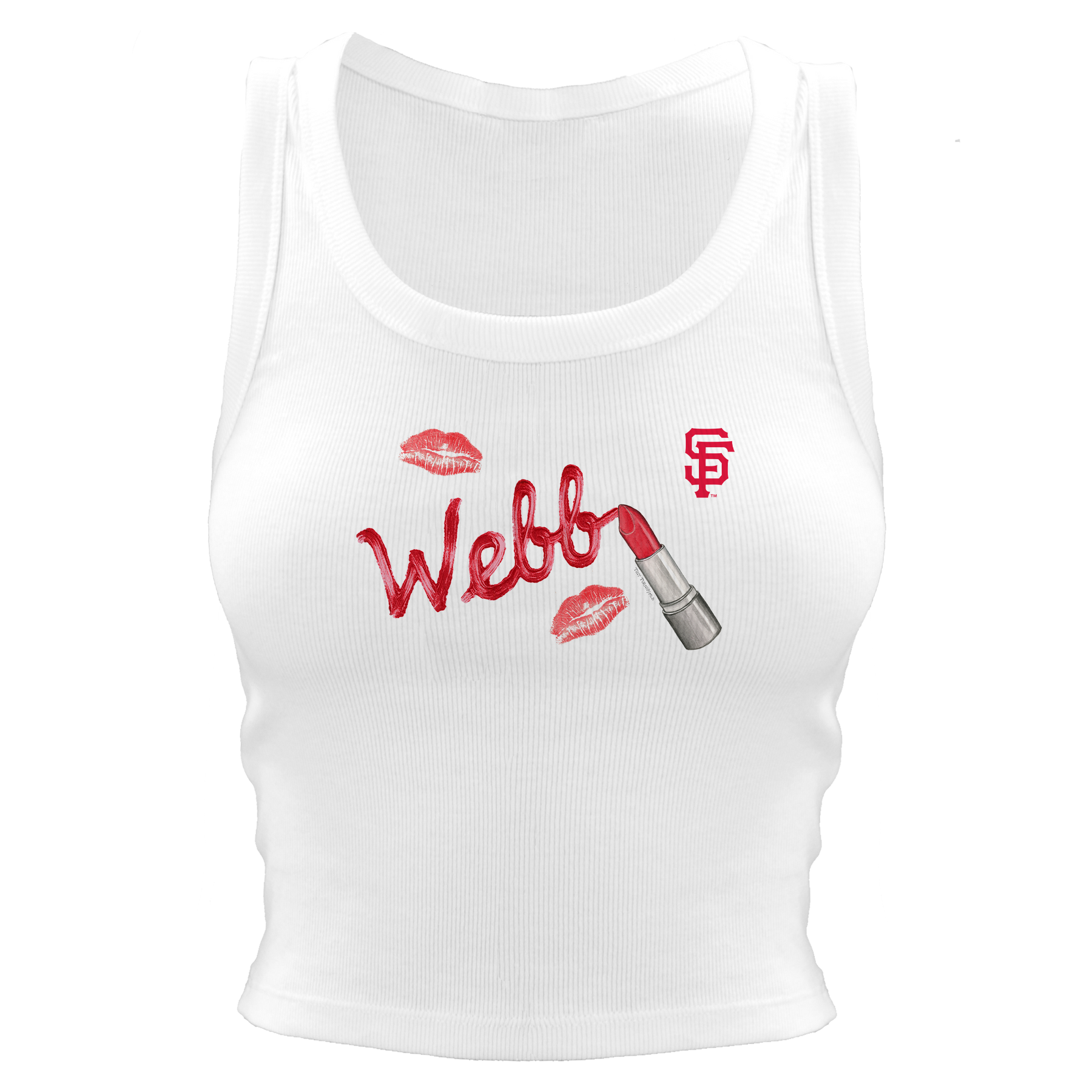 VIP MLB Lipstick w/ Name - Crop Tank - Tiny Turnip