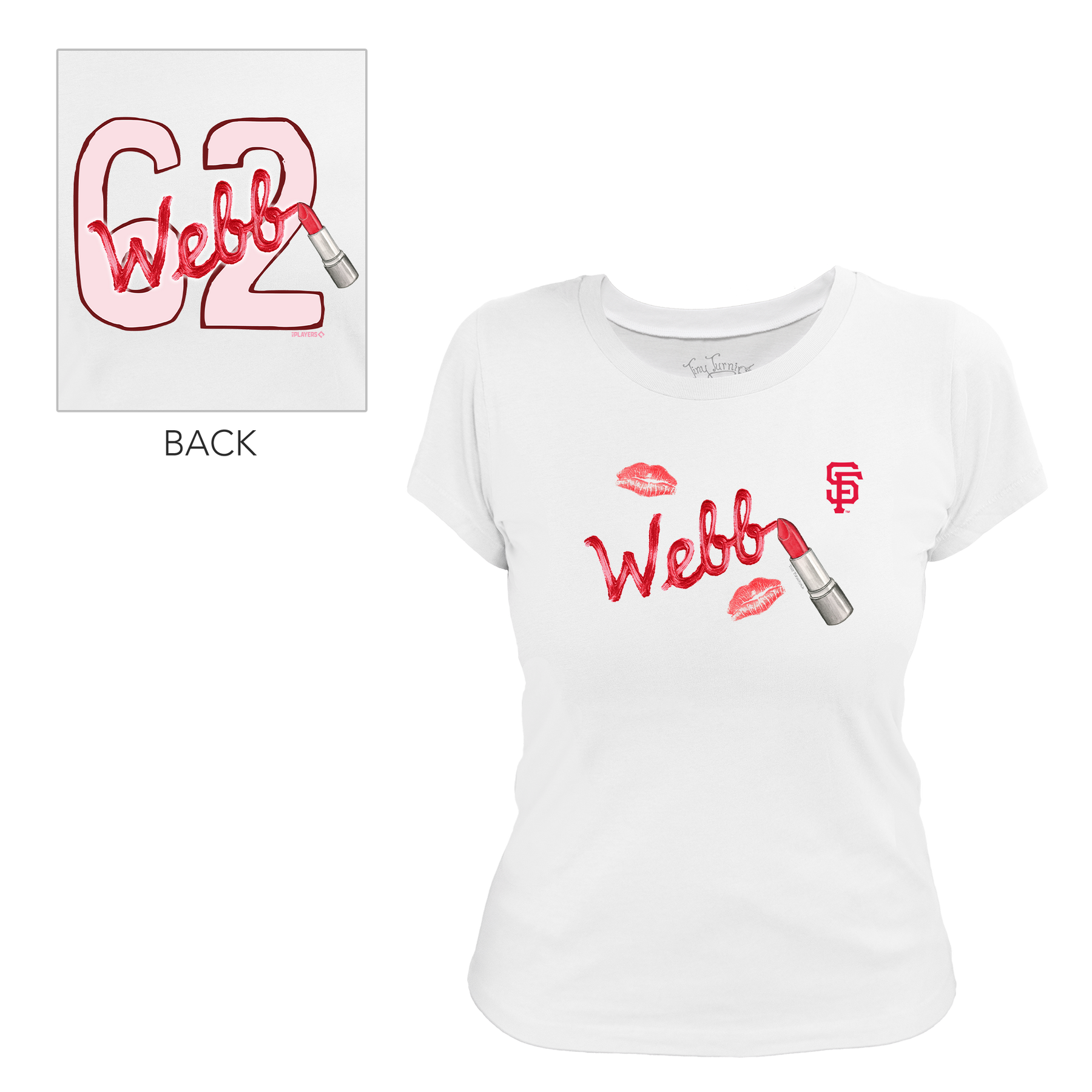 Lipstick w/ Name - Women's Tee Shirt - Tiny Turnip