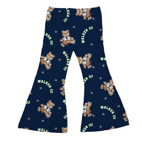 VIP Football: Teddy w/ Name, Number - Flare Pants - Tiny Turnip