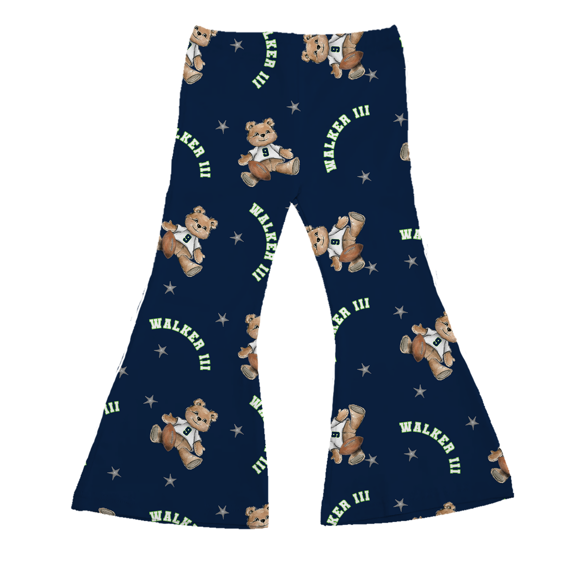 VIP Football: Teddy w/ Name, Number - Flare Pants - Tiny Turnip